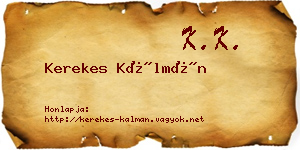Kerekes Kálmán névjegykártya