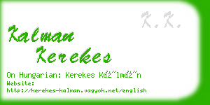 kalman kerekes business card
